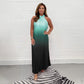 💟💃 Gefaltetes Neckholder-Kleid mit Farbverlauf