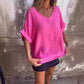 🌺Oversized V-Ausschnitt Top für Damen