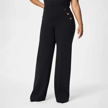 49% Rabatt!!!🥰 Damen-Plus-Size-Hochdehnbare Hochtaillen-Hosen mit weitem Bein