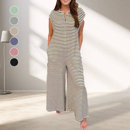 🌺 LIMITIERT: 49% RABATT! 🔥 Gestreifter Freizeit-Jumpsuit für Damen