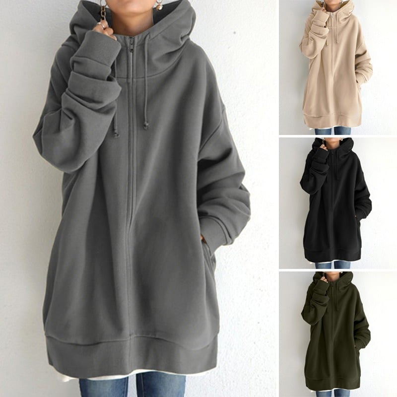 ✈️Kaufen Sie 2 kostenlosen Versand✈️Herbst/Winter – Damen-Kapuzenpullover mit Reißverschluss