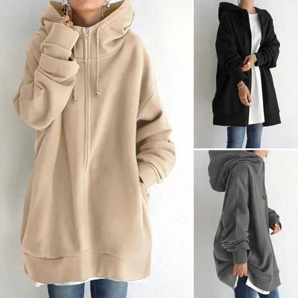 ✈️Kaufen Sie 2 kostenlosen Versand✈️Herbst/Winter – Damen-Kapuzenpullover mit Reißverschluss