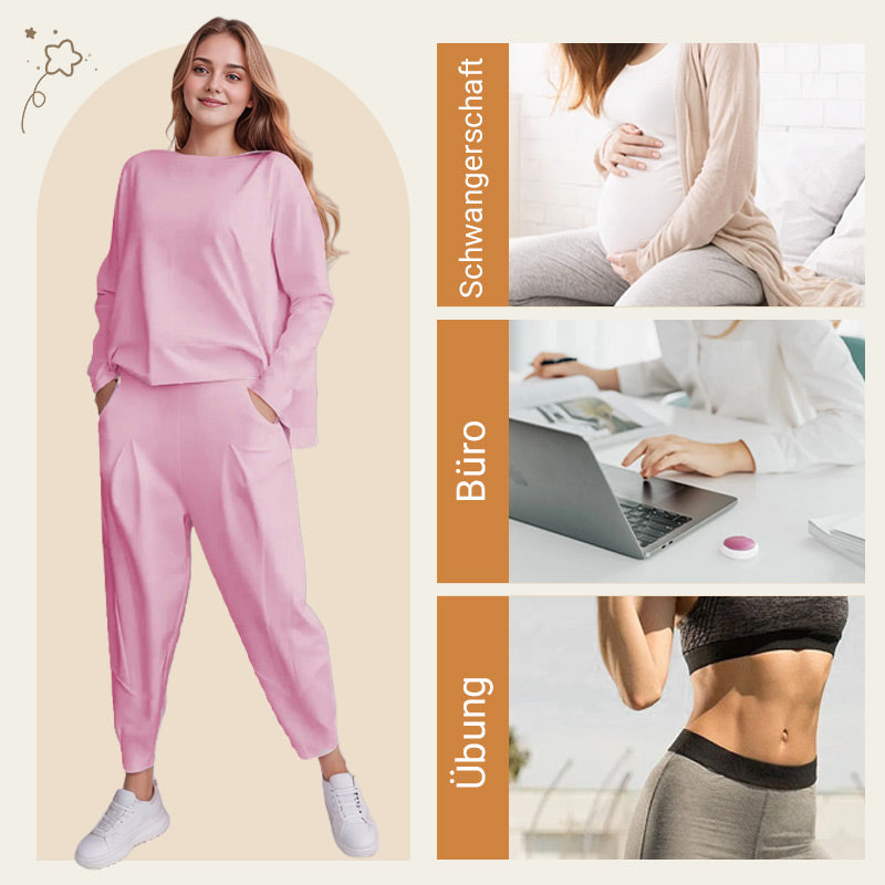 Mode, Freizeit ✨Langarm mit rundem Hals ＆ Hose 2-teiliger Set