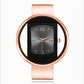 Elegante, schlichte Manschettenarmbanduhr für Damen