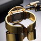 Elegante, schlichte Manschettenarmbanduhr für Damen