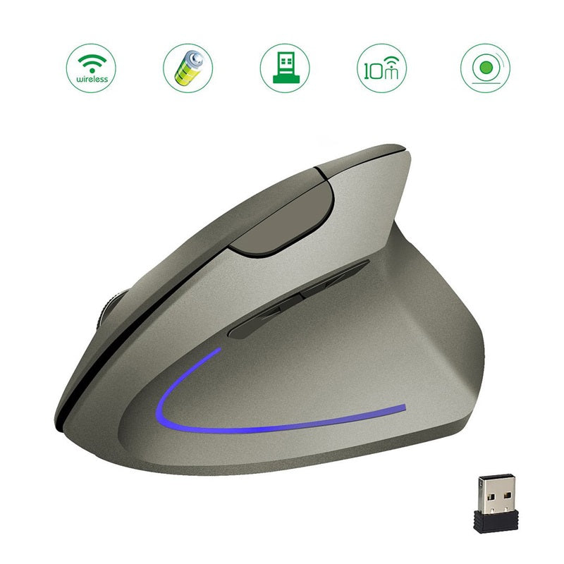 🖱Kabellose, über USB wiederaufladbare ergonomische vertikale optische Maus