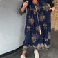 🔥Heißer Verkauf 49% RABATT🔥Locker sitzendes Vintage-Kleid mit V-Ausschnitt