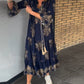 🔥Heißer Verkauf 49% RABATT🔥Locker sitzendes Vintage-Kleid mit V-Ausschnitt