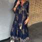 🔥Heißer Verkauf 49% RABATT🔥Locker sitzendes Vintage-Kleid mit V-Ausschnitt