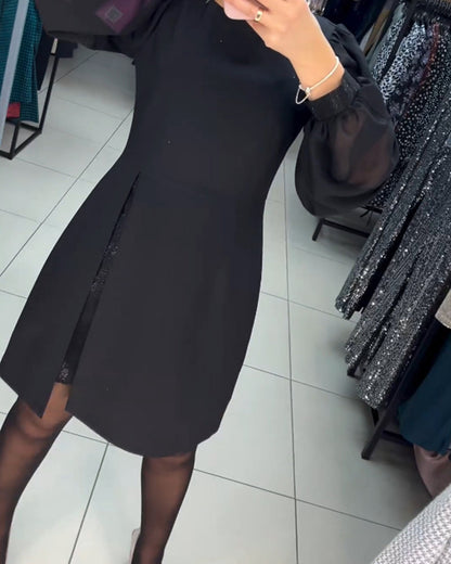 49%Rabatte💥Schlichtes, elegantes, sexy, seidiges Langarmkleid