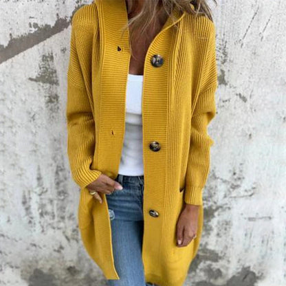 🥳Heißer Verkauf 49% Rabatt🌸Knopfstrickjacke mit Kapuze für Frauen