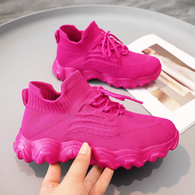 🔥HEISSER VERKAUF - Ultrabequeme, atmungsaktive Strick-Sneaker zum Schnüren für Damen