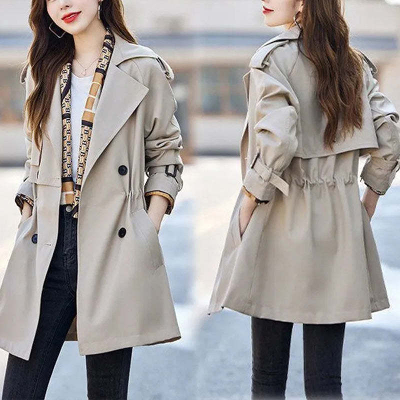 2024 Frühherbst✨Schlanker mittellanger Trenchcoat mit Revers für Damen❤️Kostenloser Versand