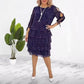 ✨ Lässiges, bedrucktes Swing-Kleid mit mehreren Lagen für Damen