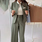 2-teiliges Set für Damen: Elegante Jacke und Hose mit Stehkragen