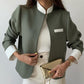 2-teiliges Set für Damen: Elegante Jacke und Hose mit Stehkragen