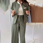 2-teiliges Set für Damen: Elegante Jacke und Hose mit Stehkragen
