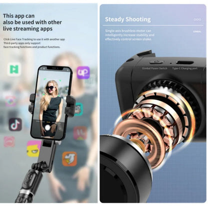 360° drehbarer 3-Achsen-Gimbal-Stabilisator zum Aufnehmen mit Smartphones