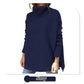 Schlichter Rollkragenpullover mit seitlich geschlitztem Saum