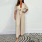 Einfarbiger, plissierter Jumpsuit für Damen
