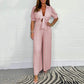 Einfarbiger, plissierter Jumpsuit für Damen