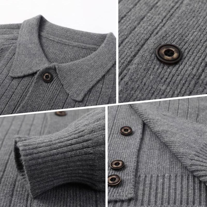 Lässiger Strick-Cardigan mit Revers für Herren