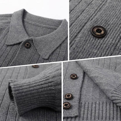 Lässiger Strick-Cardigan mit Revers für Herren