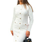 Elegantes Strickkleid mit Rundhalsausschnitt und schmaler Passform