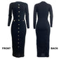 Elegantes Strickkleid mit Rundhalsausschnitt und schmaler Passform