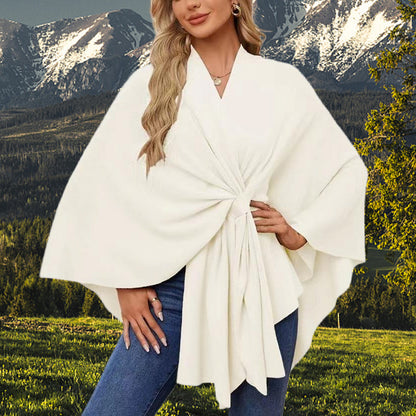 49 % Rabatt💥💕Eleganter, weicher Poncho-Pullover mit offener Vorderseite und Schalkragen💃💃