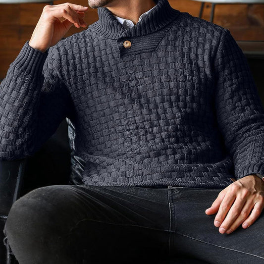💜 LETZTER TAG DER AKTION – 49 % RABATT 💜Herren Pullover mit strukturiertem Stehkragen