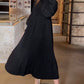 49% Rabatt🔥Elegantes Kleid mit Laternenärmeln in Volltonfarbe