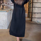 49% Rabatt🔥Elegantes Kleid mit Laternenärmeln in Volltonfarbe