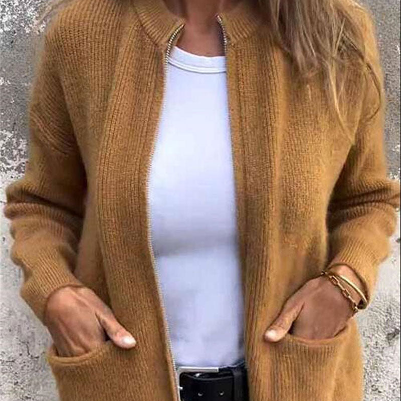 Gemütliche Strickjacke mit Reißverschluss für Damen