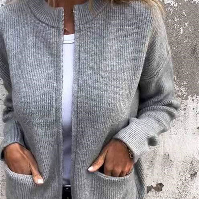 Gemütliche Strickjacke mit Reißverschluss für Damen