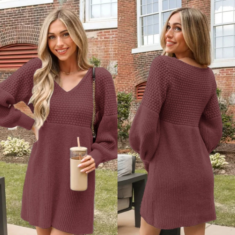 Women's Retro Red Sweater Dress