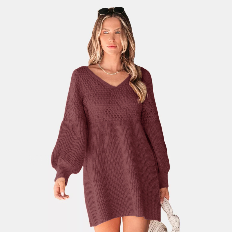 Women's Retro Red Sweater Dress