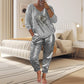 🔥 2-teiliges Damen-Set mit Teufelsaugenmuster und Pailletten【Oberteil + Hose】