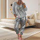 🔥 2-teiliges Damen-Set mit Teufelsaugenmuster und Pailletten【Oberteil + Hose】