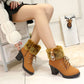🍁Herbst-/Winter-Sonderangebot: 49% Rabatt🍂Damen Stiefeletten mit Plüsch-Reißverschluss und dickem Absatz