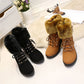 🍁Herbst-/Winter-Sonderangebot: 49% Rabatt🍂Damen Stiefeletten mit Plüsch-Reißverschluss und dickem Absatz