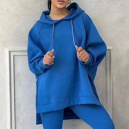 🎅49% Rabatt - 2-teiliges Set aus Sweatshirts und Hosen mit Kapuze und Schlitz für Damen