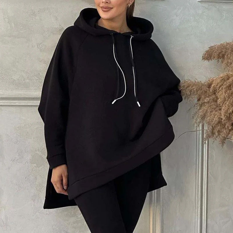 🎅49% Rabatt - 2-teiliges Set aus Sweatshirts und Hosen mit Kapuze und Schlitz für Damen