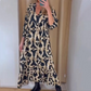 Trendiges Kleid mit V-Ausschnitt und Leopardenmuster für Damen