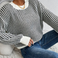 🍂Strickpullover mit Rippenmuster und Rundhalsausschnitt für Damen