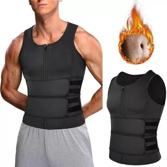 💪 KAUFE 2, ERHALTE 1 GRATIS! 🔥 Herren Shapewear Sauna Weste Taillenformer mit Doppelgurt – Neopren-Material, fördert die Wärmeproduktion beim Sport – perfekt für Bauch, Taille und Rücken – diskret unter Kleidung tragbar 💦🏋️‍♂️