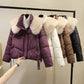 🧥Warme Damen-Kurzjacke mit durchgehendem Reißverschluss und Puffkragen❄️