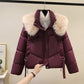 🧥Warme Damen-Kurzjacke mit durchgehendem Reißverschluss und Puffkragen❄️