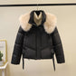 🧥Warme Damen-Kurzjacke mit durchgehendem Reißverschluss und Puffkragen❄️