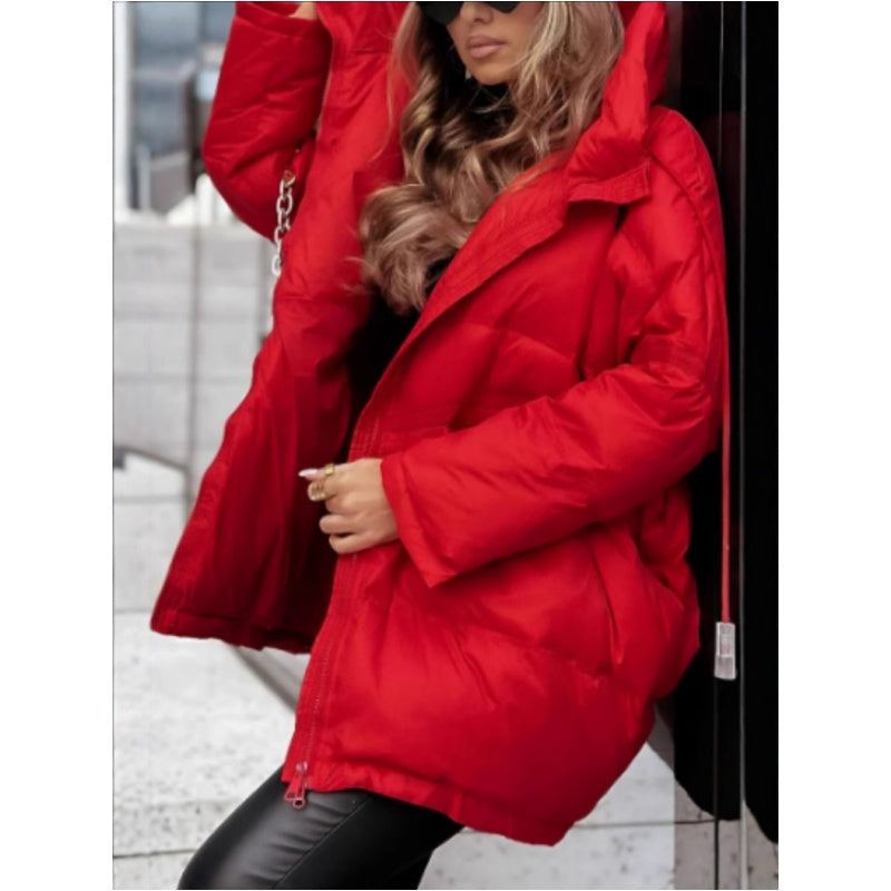 ❄️Winter-Special❄️Damen-Kapuzenjacke aus einfarbiger Baumwolle